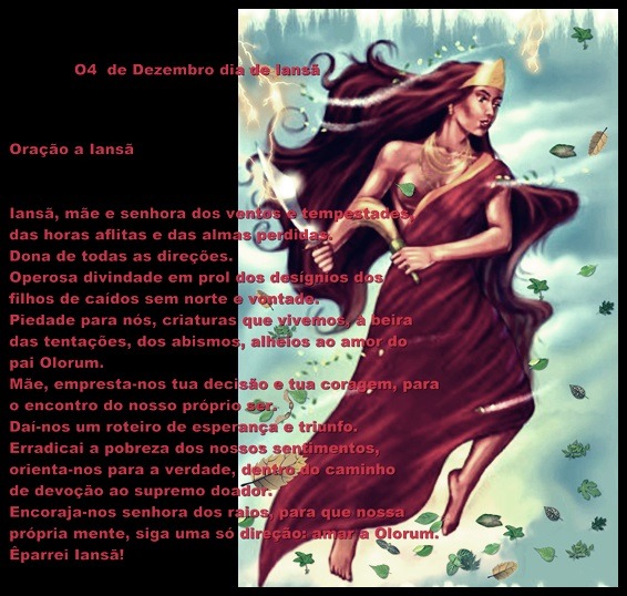 04 De Dezembro dia de Santa Bárbara e Iansã